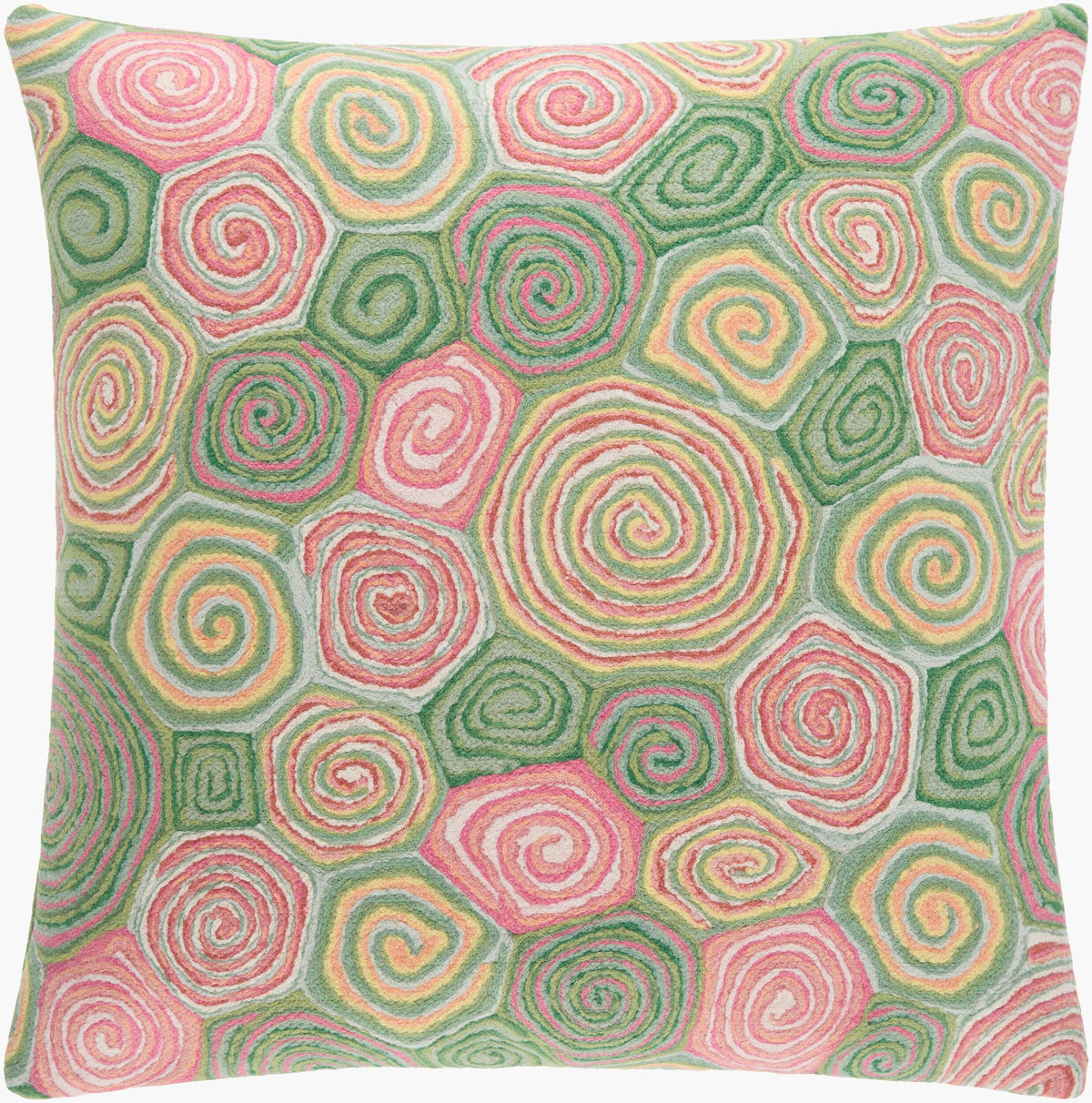 Surya Giant Swirls GIANT SWIRLS SPRING PILLOW 12"L x 18"W Pillow