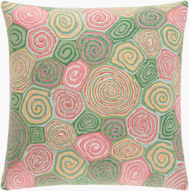 Surya Giant Swirls GIANT SWIRLS SPRING PILLOW 12"L x 18"W Pillow