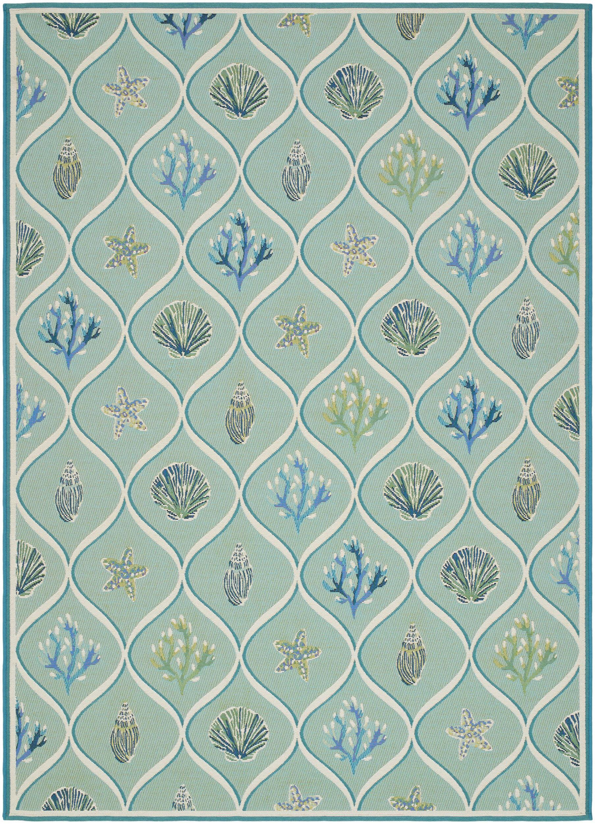 Livabliss Gabana Ogee By The Sea Aqua 3'3" x 4'11" Machine Woven Rug