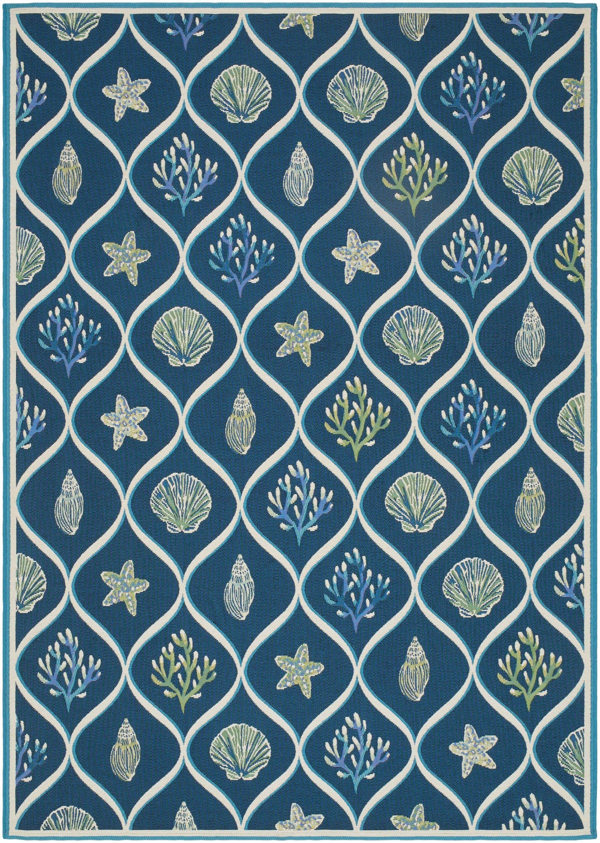 Livabliss Gabana Ogee By The Sea Navy 3'3" x 4'11" Machine Woven Rug