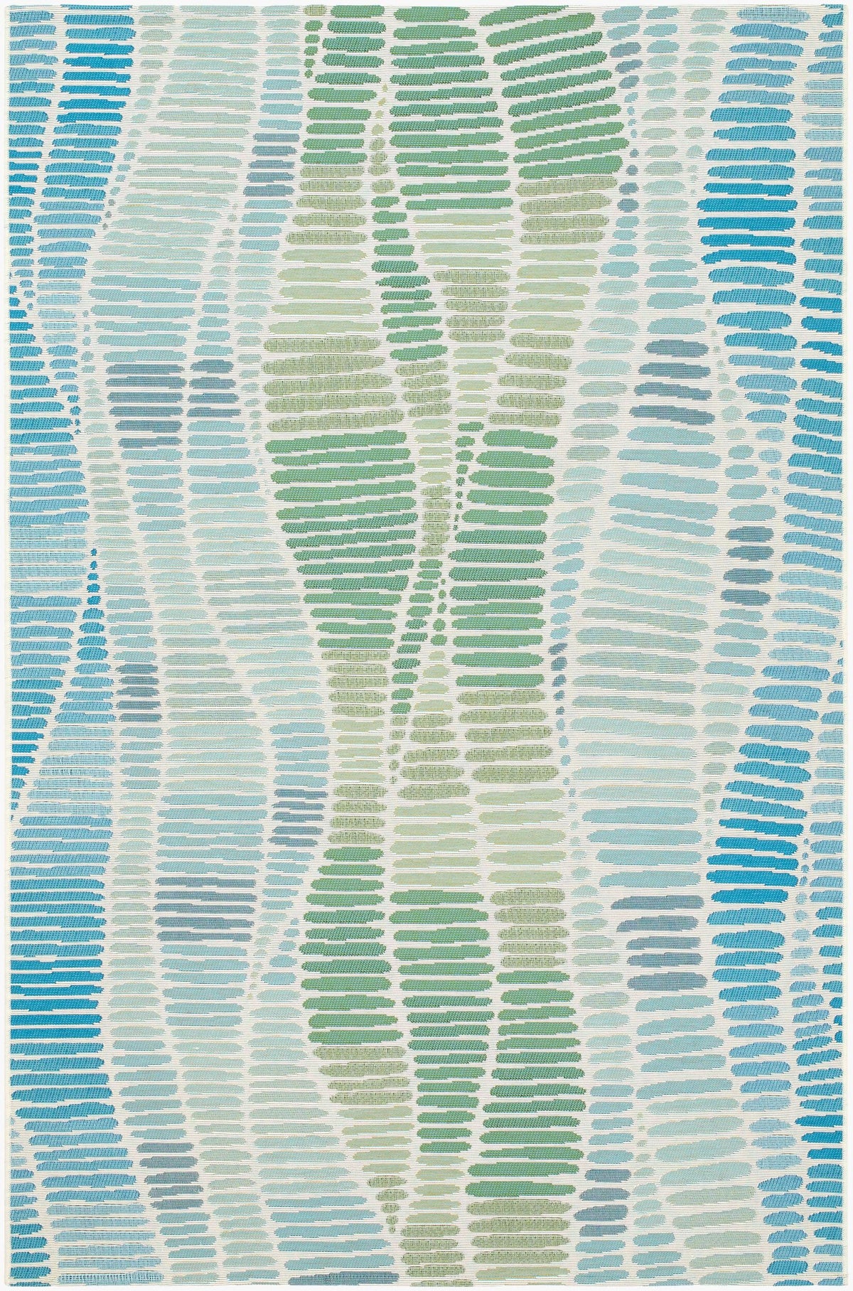 Livabliss Gabana Ombre Stripe Blue Green 6'7" x 9'4" Machine Woven Rug