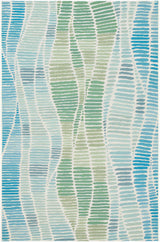 Livabliss Gabana Ombre Stripe Blue Green 5'3" x 7'3" Machine Woven Rug