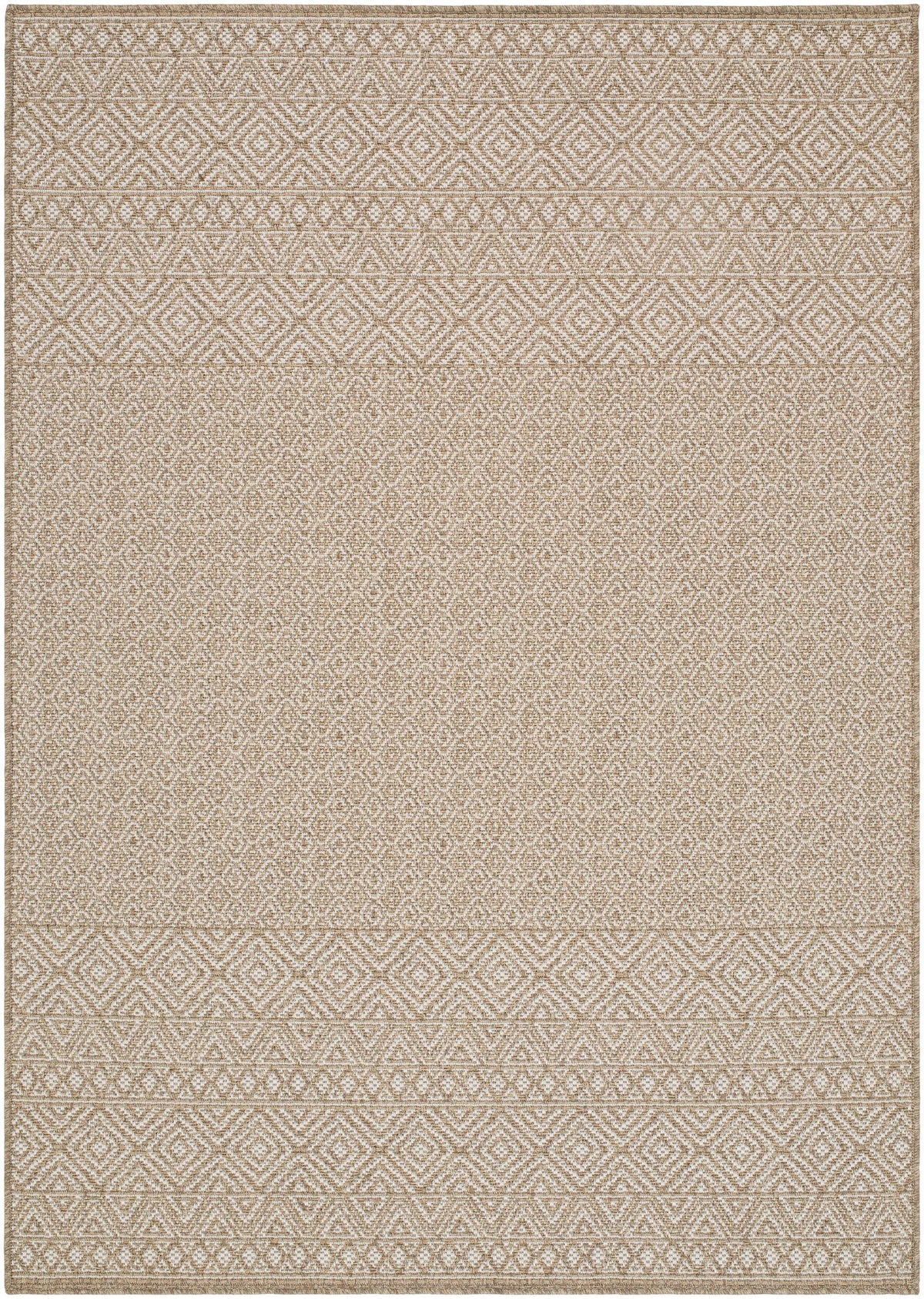 Livabliss Portafina Stripe Border Neutral 3'3" x 4'11" Machine Woven Rug