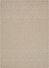 Livabliss Portafina Stripe Border Neutral 6'7" x 9'4" Machine Woven Rug