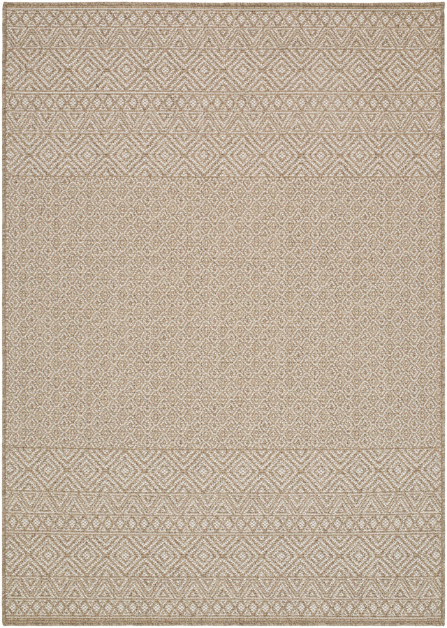 Livabliss Portafina Stripe Border Neutral 8'10" x 11'10" Machine Woven Rug