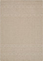 Livabliss Portafina Stripe Border Neutral 8'10" x 11'10" Machine Woven Rug