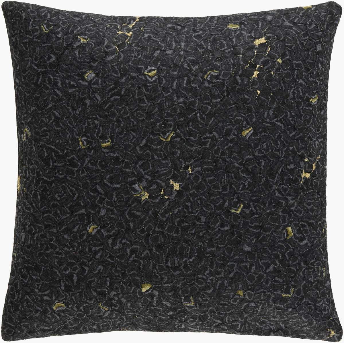 Surya Sparkles SPARKLES BLACK/GOLD PILLOW 12"L x 18"W Pillow Cover