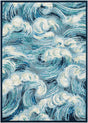 Livabliss Gabana Sea Scape Navy 3'3" x 4'11" Machine Woven Rug