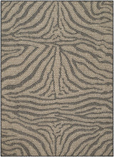 Livabliss Portafina Textured Zebra Black 3'3" x 4'11" Machine Woven Rug
