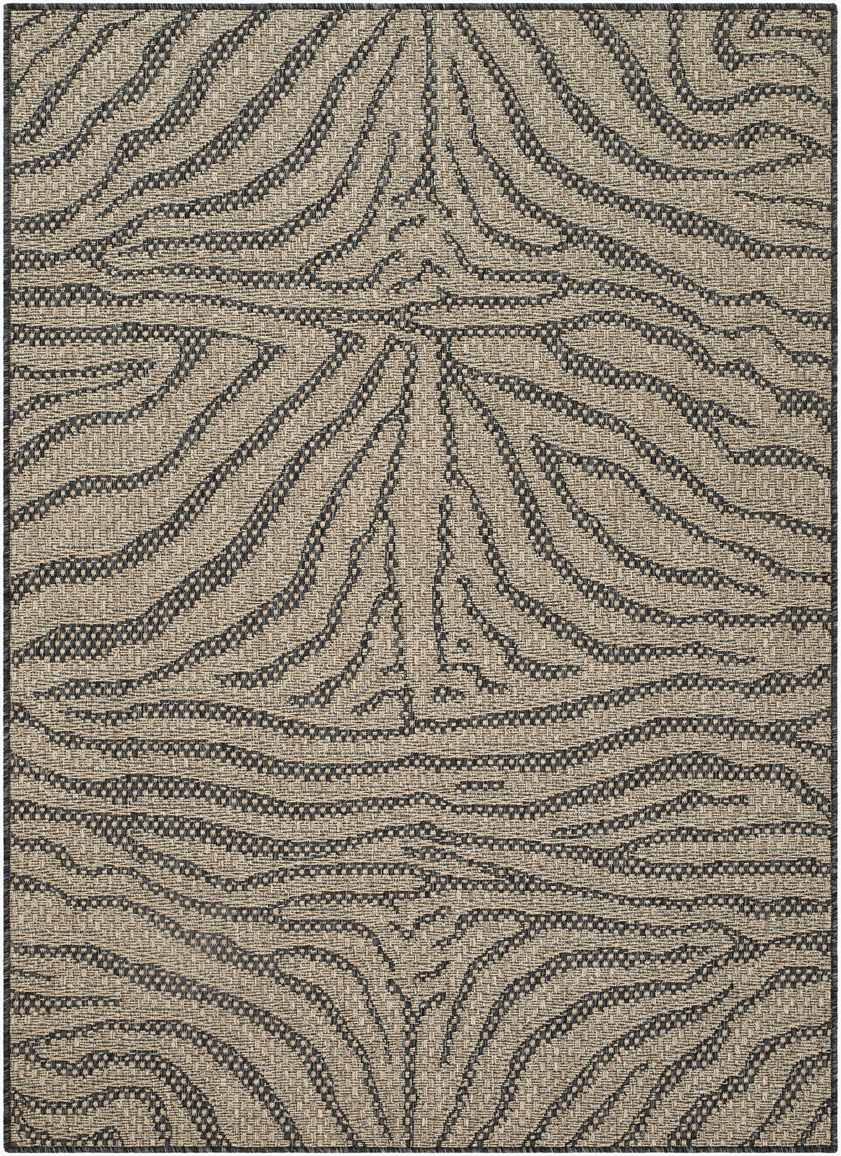 Livabliss Portafina Textured Zebra Black 2' x 7'7" Machine Woven Rug