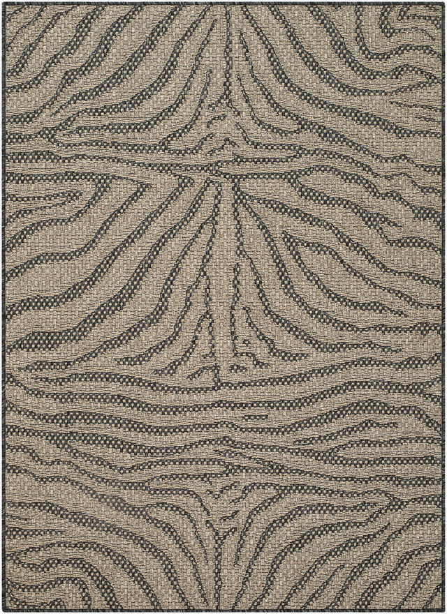 Livabliss Portafina Textured Zebra Black 2' x 7'7" Machine Woven Rug