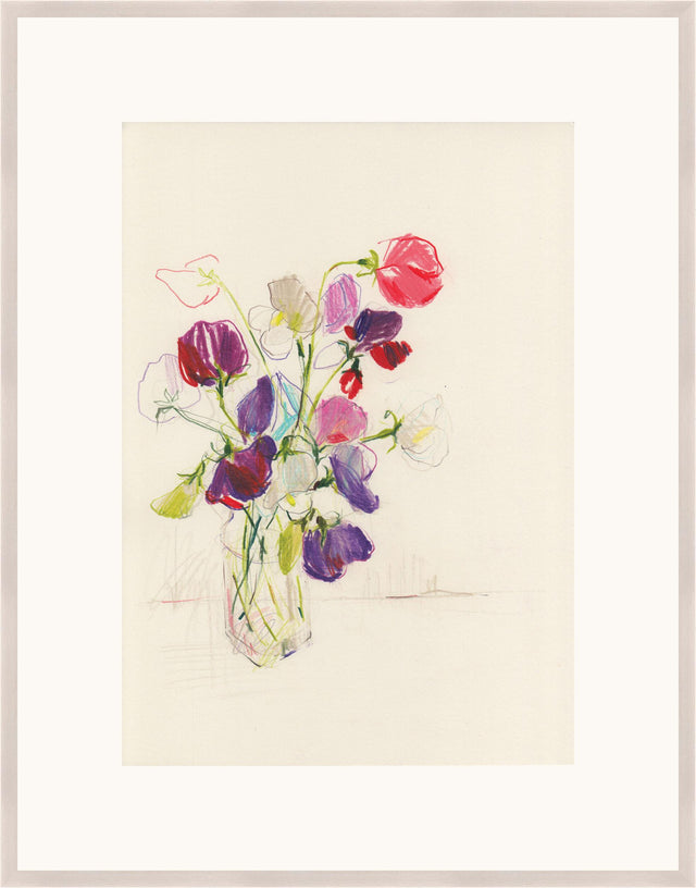 Surya Vase of Sweet Peas VASE-001 34"H x 28"W x 1"D Art