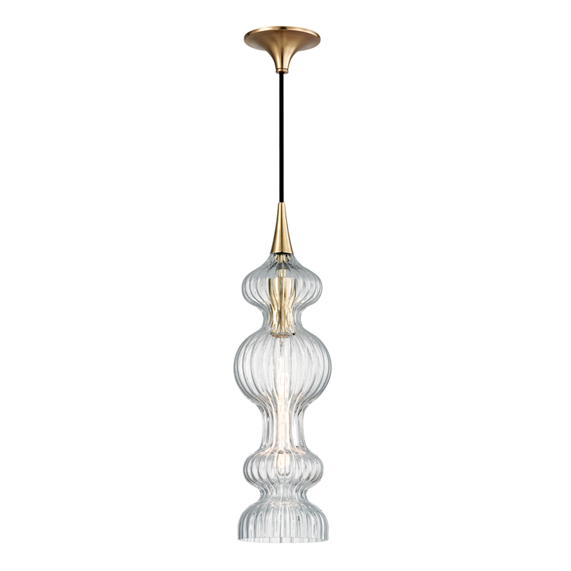 Hudson Valley Lighting Pomfret AGED BRASS 6W x 20.5H Pendant 1600-AGB-CL