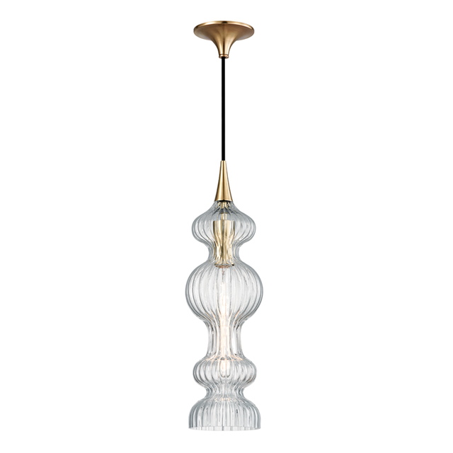 Hudson Valley Lighting Pomfret AGED BRASS 6W x 20.5H Pendant 1600-AGB-CL