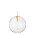 Hudson Valley Lighting Rousseau AGED BRASS 14.25W x 18H Pendant 2015-AGB-CL