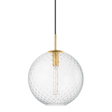 Hudson Valley Lighting Rousseau AGED BRASS 14.25W x 18H Pendant 2015-AGB-CL