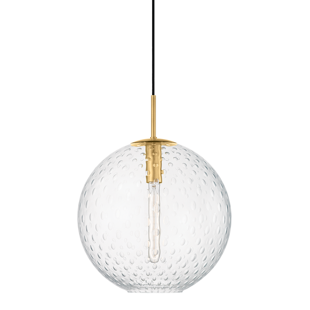 Hudson Valley Lighting Rousseau AGED BRASS 14.25W x 18H Pendant 2015-AGB-CL