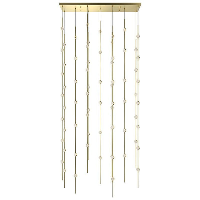 Sonneman Constellation SATIN BRASS 35.5W x 7.5L x 75H Pendant 2166.38C-27-J20