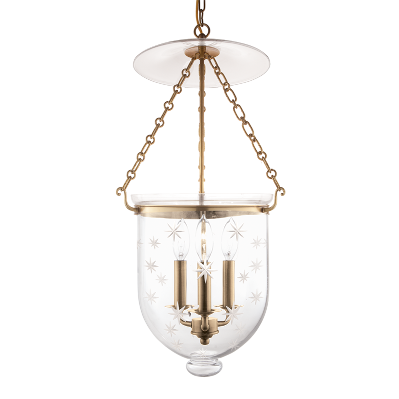 Hudson Valley Lighting Hampton AGED BRASS 12W x 25H Pendant 254-AGB-C3