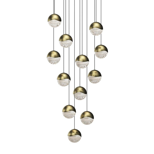 Sonneman Grapes BRASS 17W x 3.75H Pendant 2917.14-LRG