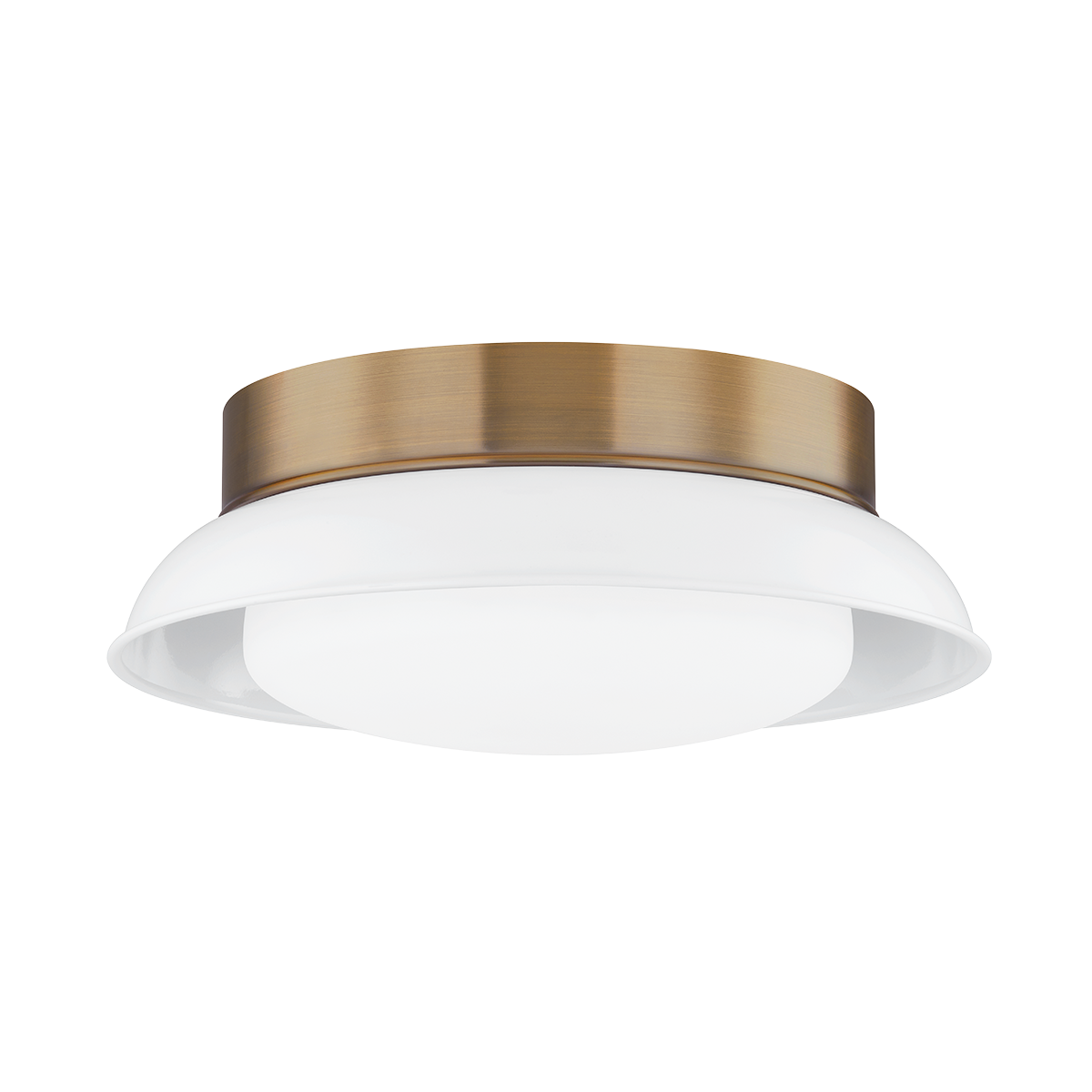 Troy Lighting Arnie PATINA BRASS 14.25W x 5.25H Flush Mount C2014-PBR/GWH