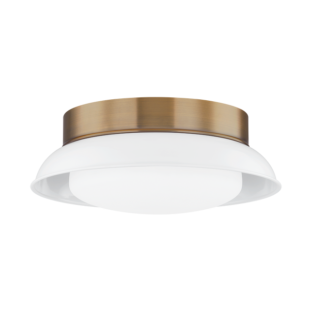 Troy Lighting Arnie PATINA BRASS 14.25W x 5.25H Flush Mount C2014-PBR/GWH