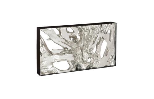 Phillips Collection Cast Root Metal Framed  Table Silver Leaf SM Slim Console