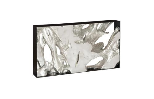 Phillips Collection Cast Root Metal Framed  Table Silver Leaf SM Slim Console
