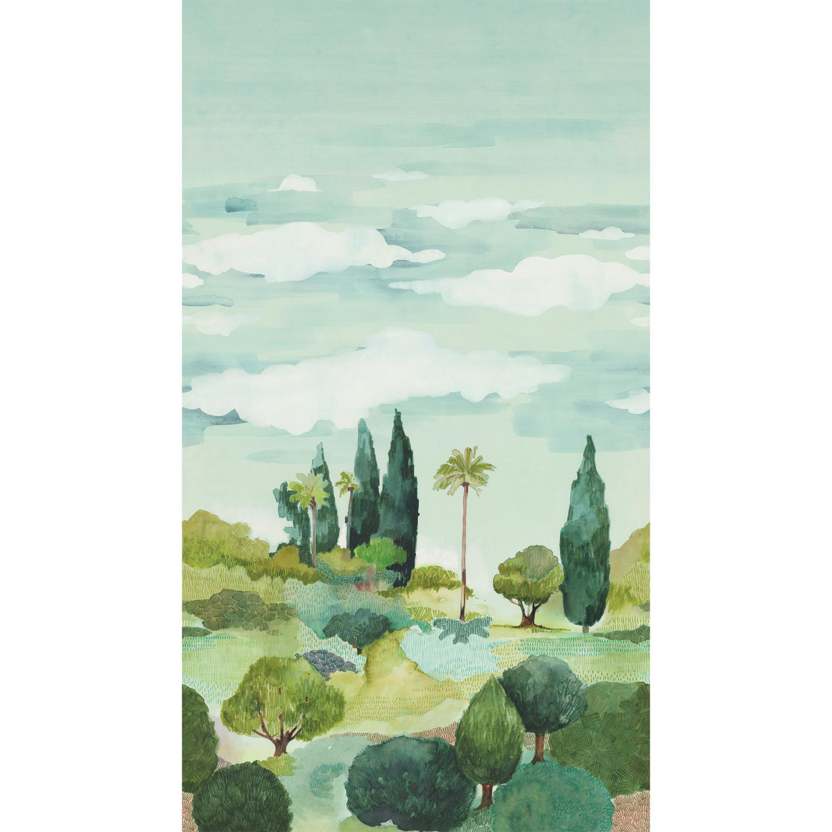 Thibaut Taormina Mural Green And Turquoise