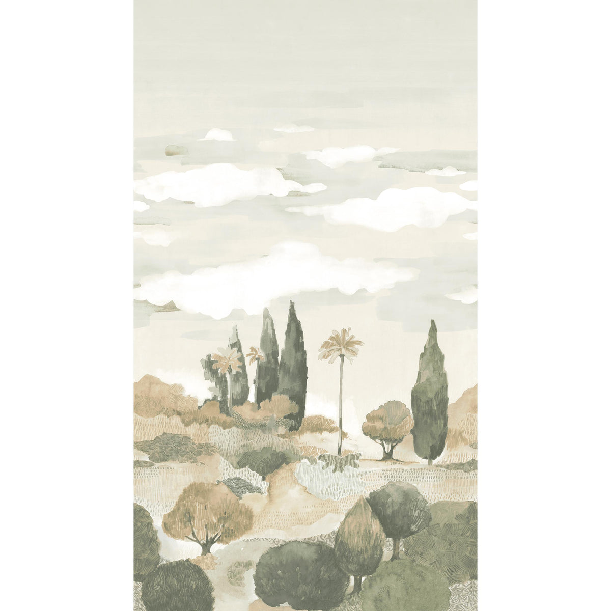 Thibaut Taormina Mural Sage And Beige