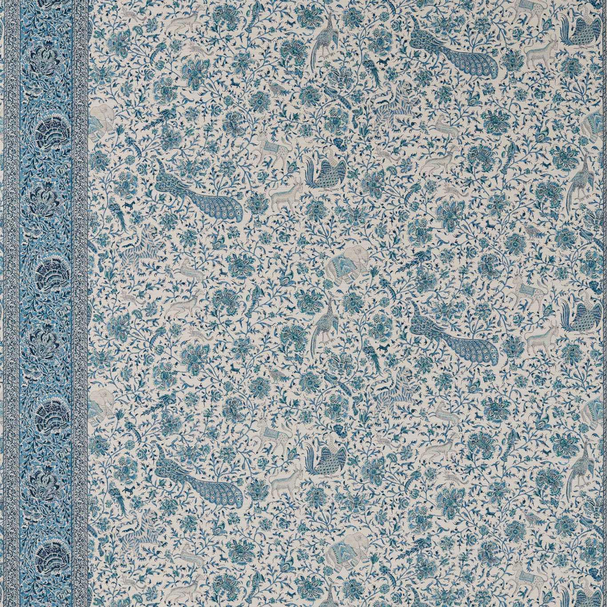 Zoffany Mughal Menagerie Mazarine Blue Wallpaper