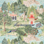 Zoffany Peacock Garden Green/Coral Wallpaper
