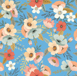 Veer Decor Forna Floral Blue Peel & Stick Wallpaper