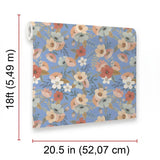 Veer Decor Forna Floral Blue Peel & Stick Wallpaper