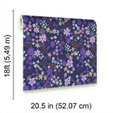 Veer Decor Margarida Floral Purple Peel & Stick Wallpaper