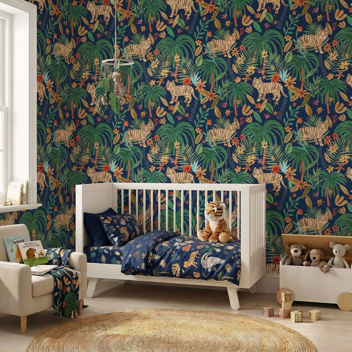 Veer Decor Jungle Jumboree Navy Peel & Stick Wallpaper