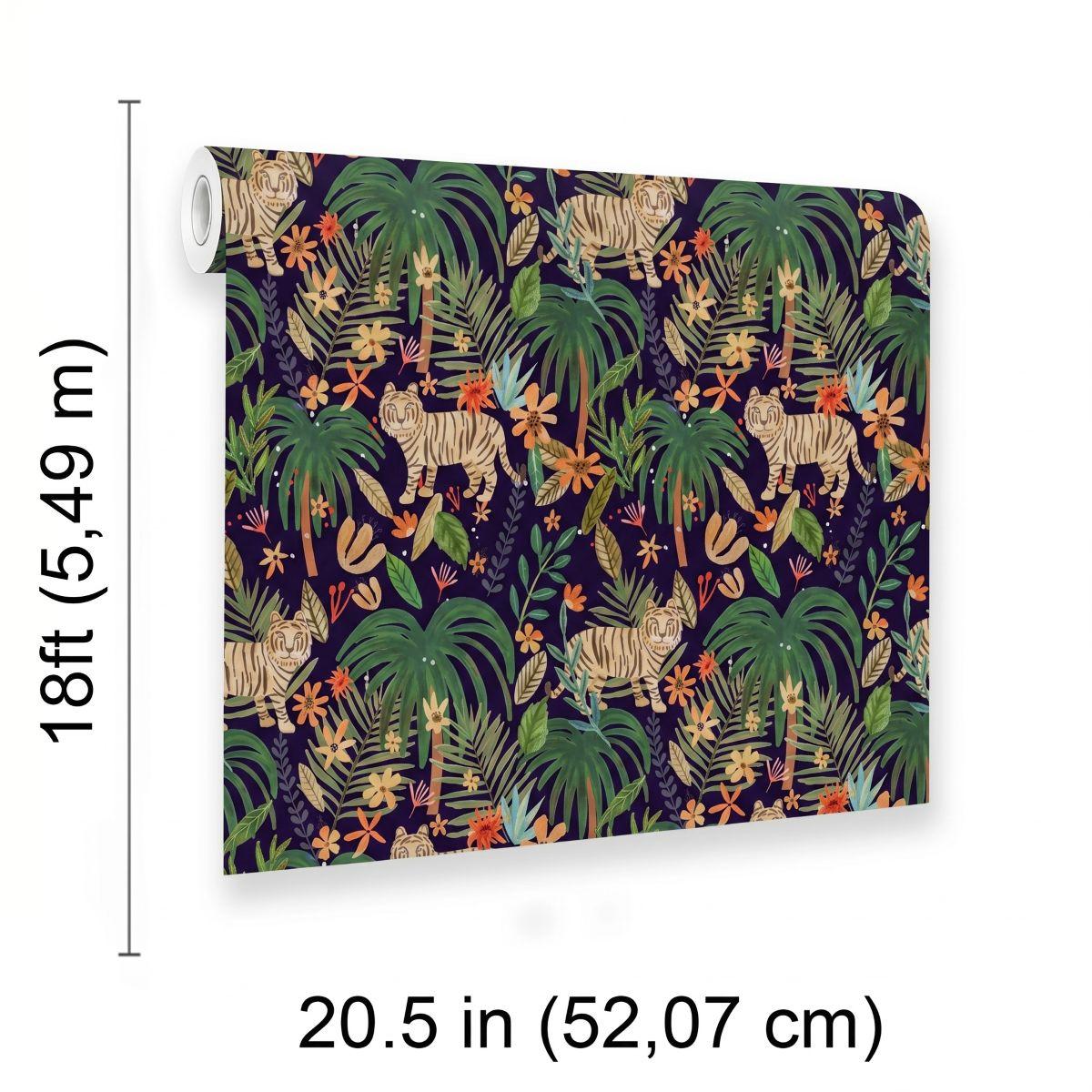 Veer Decor Jungle Jumboree Navy Peel & Stick Wallpaper