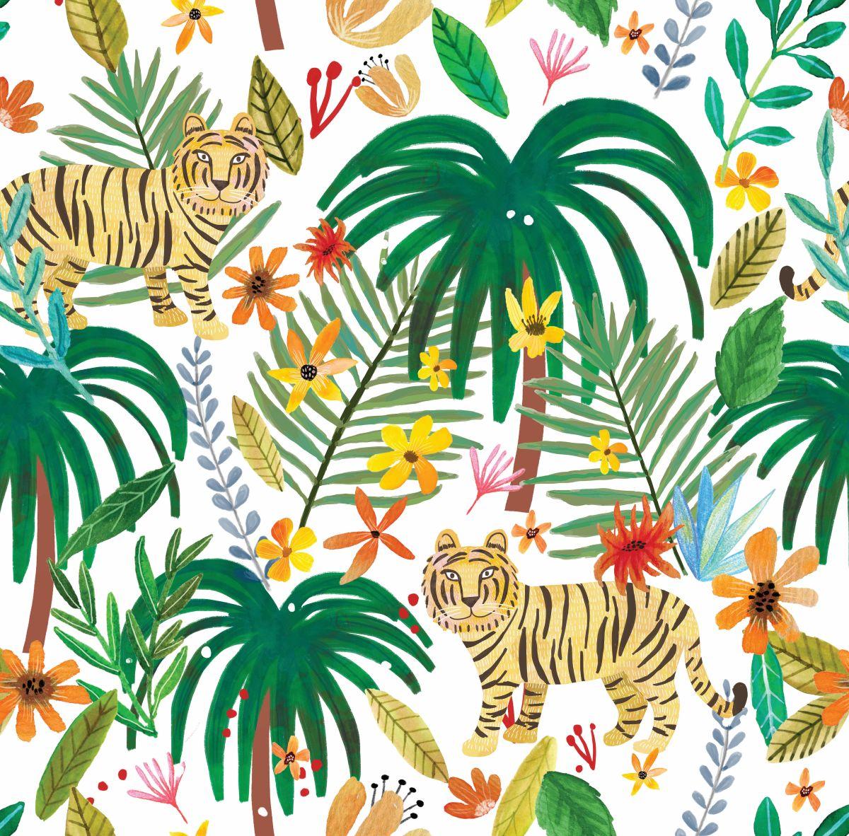 Veer Decor Jungle Jumboree White Peel & Stick Wallpaper