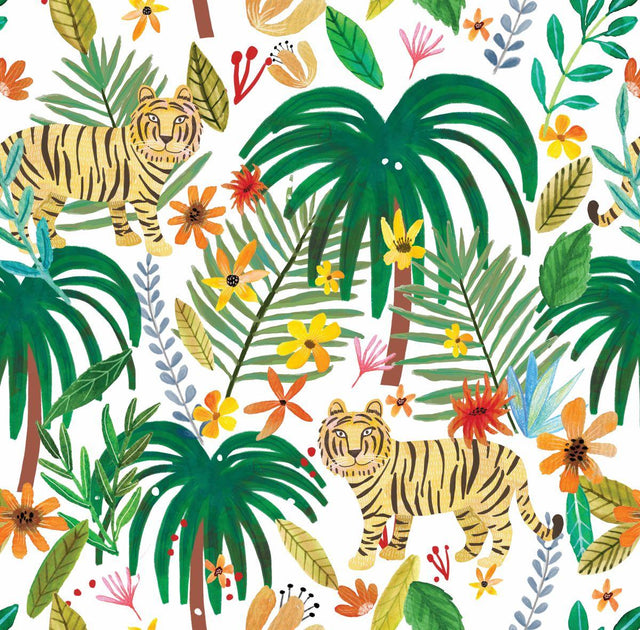 Veer Decor Jungle Jumboree White Peel & Stick Wallpaper
