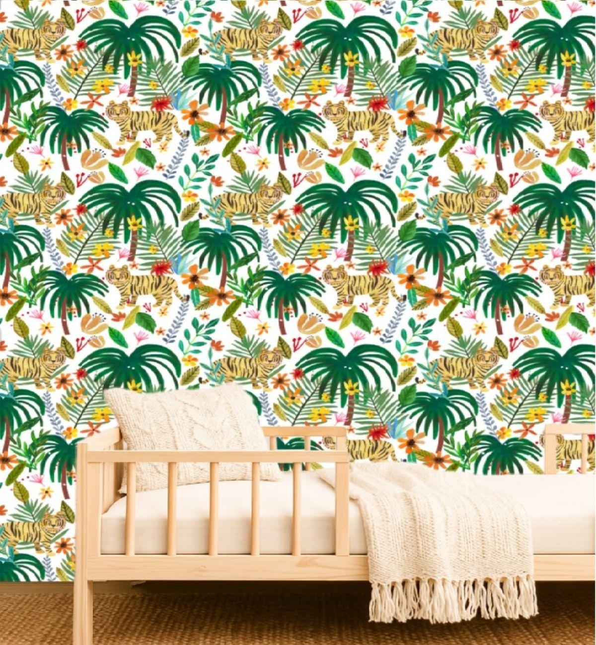 Veer Decor Jungle Jumboree White Peel & Stick Wallpaper