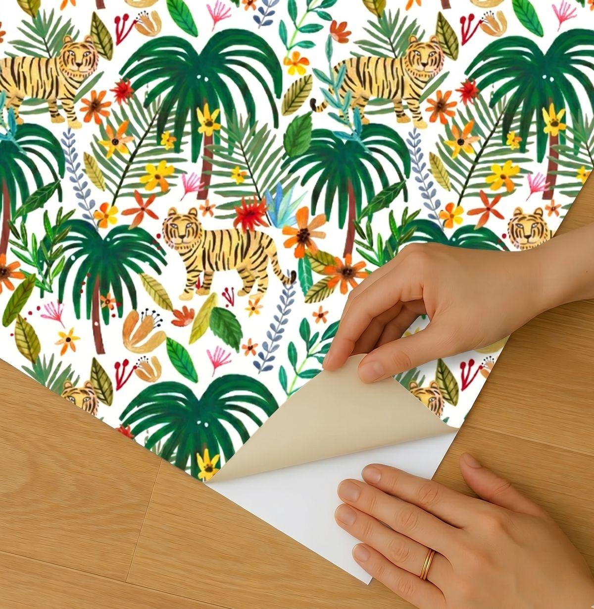 Veer Decor Jungle Jumboree White Peel & Stick Wallpaper