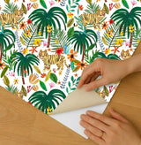 Veer Decor Jungle Jumboree White Peel & Stick Wallpaper