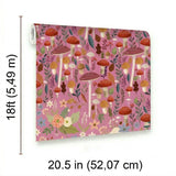 Veer Decor Mushroom Muse Pink Peel & Stick Wallpaper