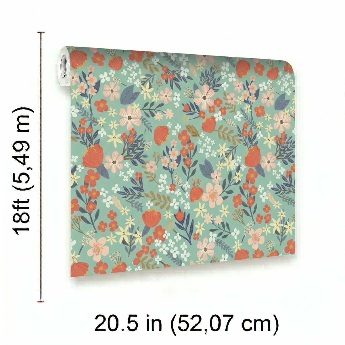 Veer Decor Margarida Floral Green Peel & Stick Wallpaper