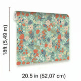Veer Decor Margarida Floral Green Peel & Stick Wallpaper