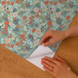 Veer Decor Margarida Floral Green Peel & Stick Wallpaper