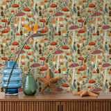 Veer Decor Mushroom Muse Green Peel & Stick Wallpaper
