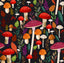 Veer Decor Mushroom Muse Black Peel & Stick Wallpaper