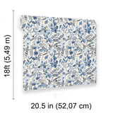 Veer Decor Emilie Floral Blue Peel & Stick Wallpaper