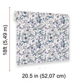 Veer Decor Emilie Floral Grey & Blue Peel & Stick Wallpaper